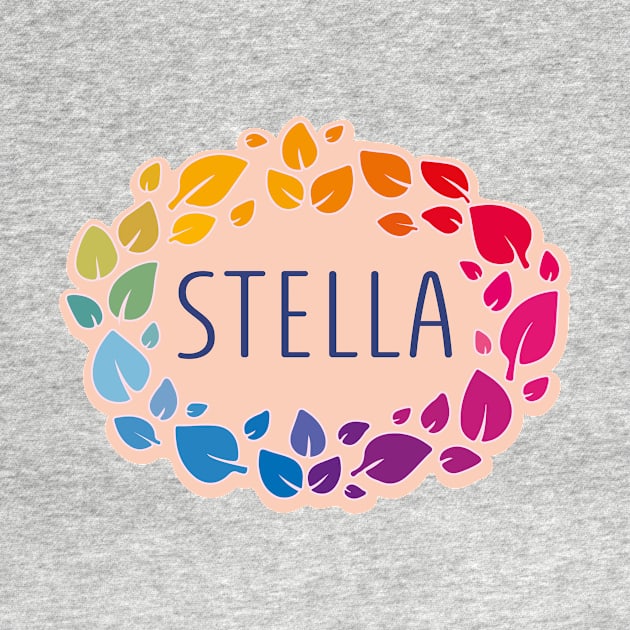 Stella name with colorful leaves by WildMeART
